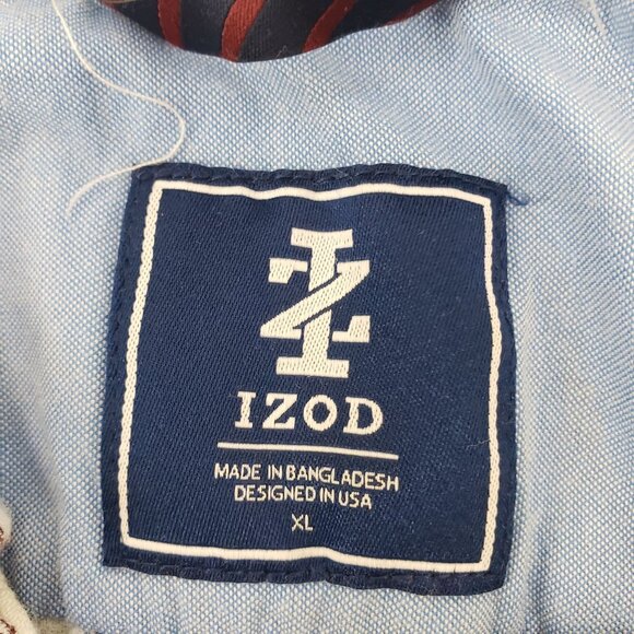 IZOD Linen Blend Plaid Button Down Shirt Size XL - Picture 3 of 5